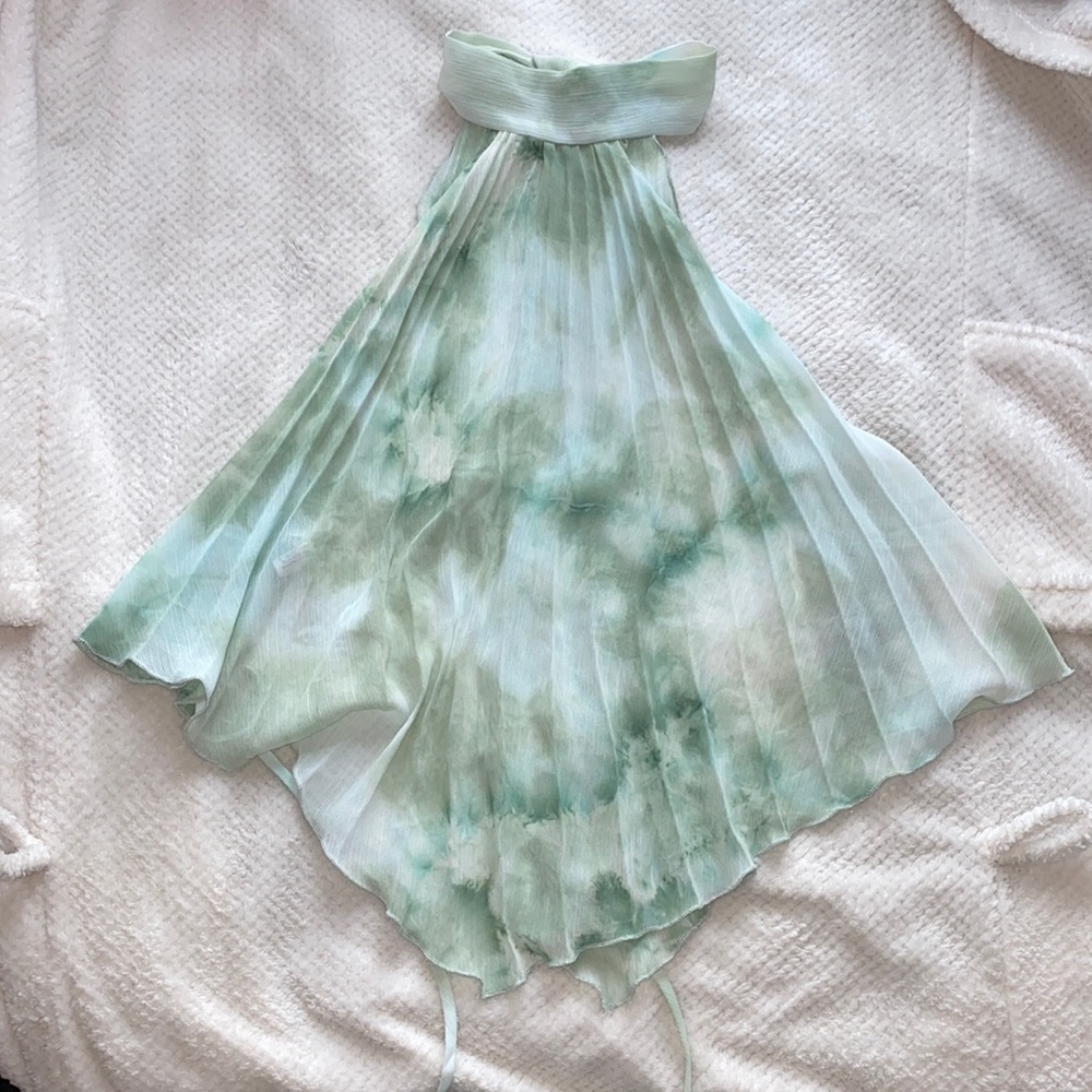 BEBE Vintage Sage Halter Top